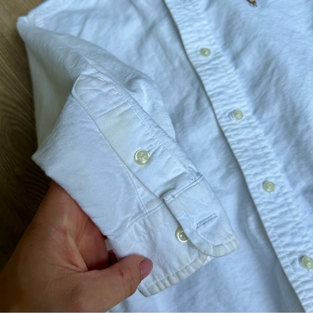 Ralph Lauren White Oxford Button-Down Long Sleeve Shirt - Picture 2 of 6